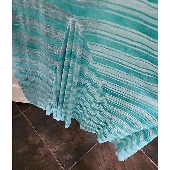2b bebe Sundress XL Maxi Auqua Sleeveless Lined Stripes  Turquoise - Picture 3 of 9